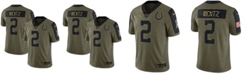 Nike Men's Carson Wentz Olive Indianapolis Colts 2021 Salute To Service Limited Player Jersey